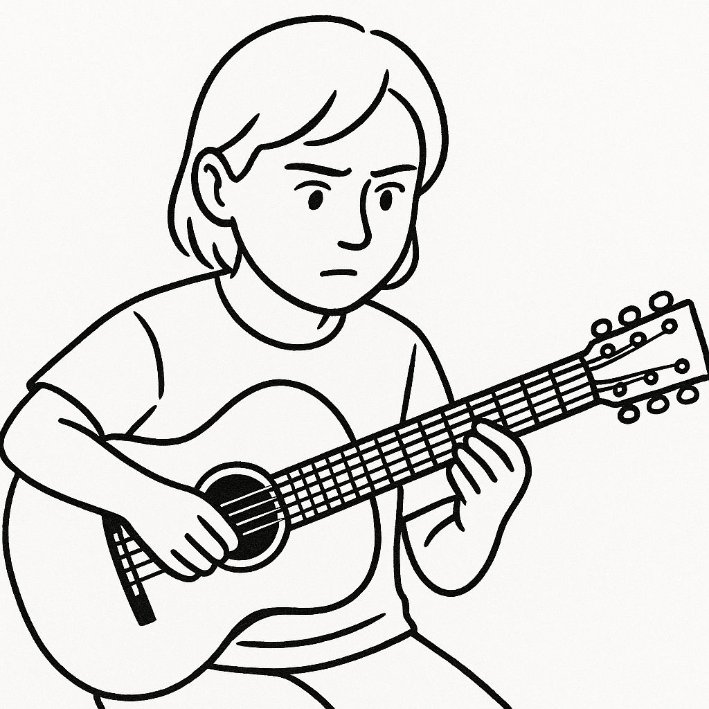 Plucking each string to check clarity