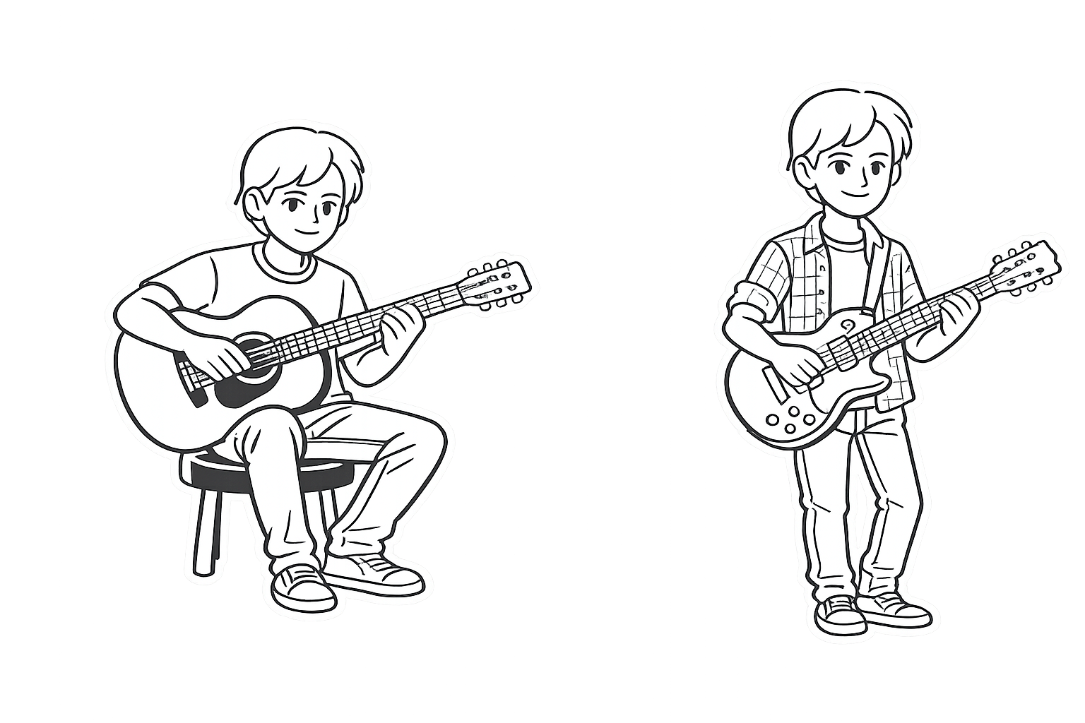 Diagram showing ways to hold the guitar